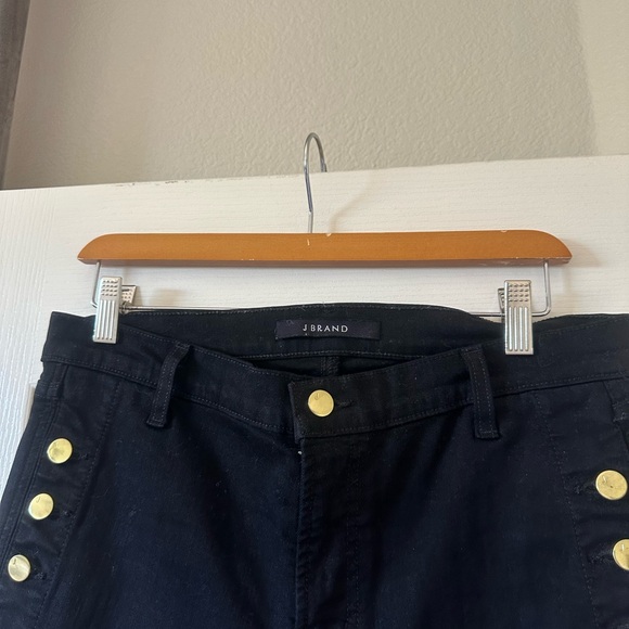 J brand vesper Zion denim jeans black gold buttons EuC 31 - Picture 7 of 10